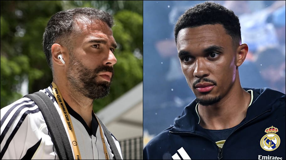 Real Madrid’s Dani Carvajal and Trent Alexander-Arnold.