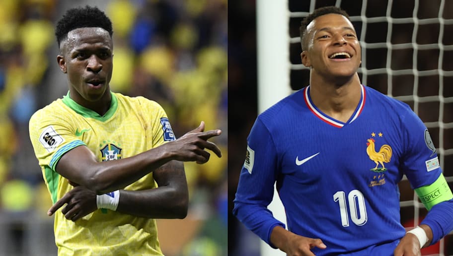 Brazil vs France combined lineup concept illustration