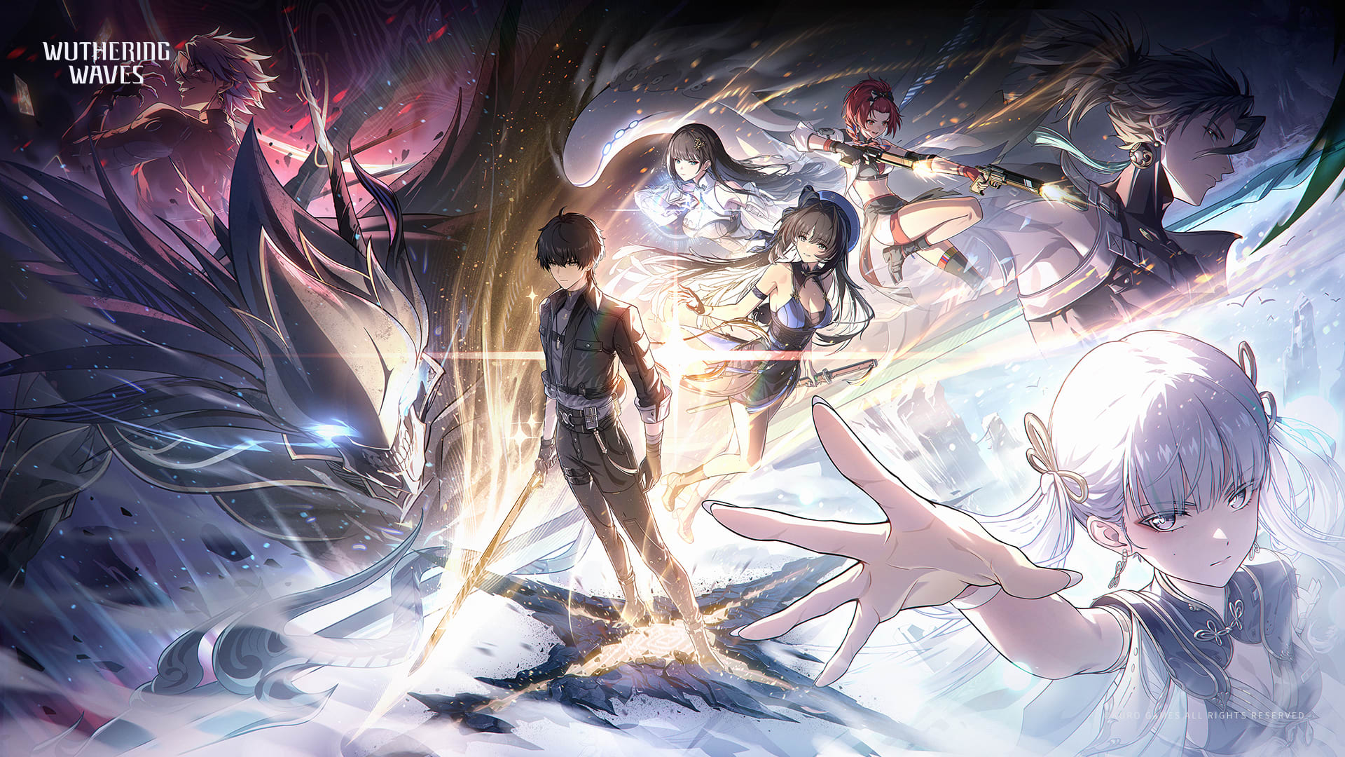 Wuthering Waves artwork showing several anime-style characters.
