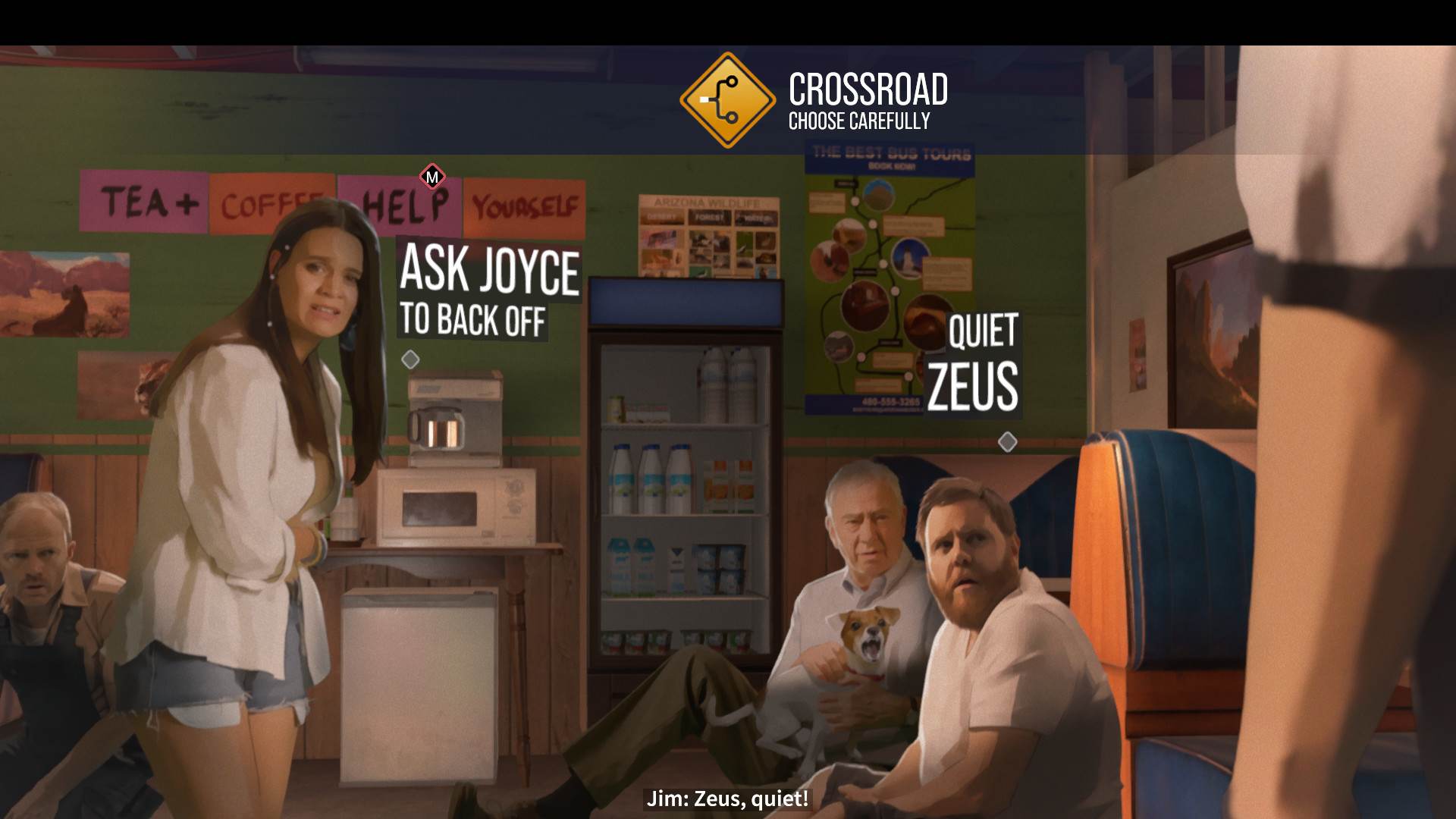 As Dusk Falls gameplay screenshot showing a moment when the player has to make a decision