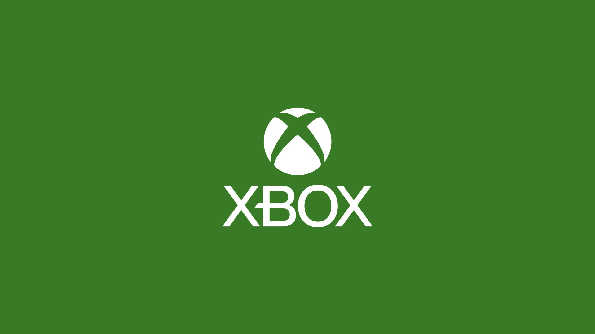 White Xbox logo on green background.