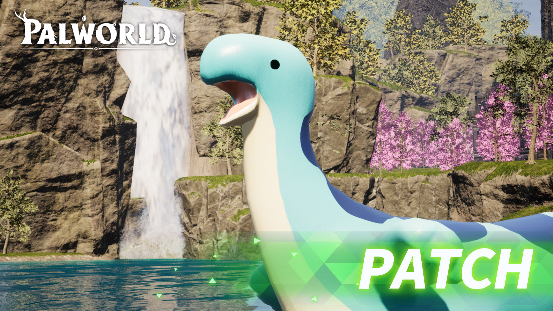 Relaxaurus swimming in a lake