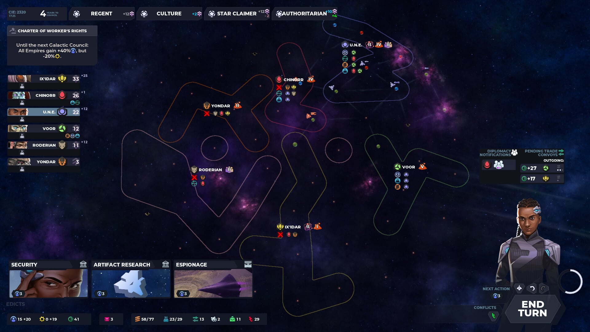 Nexus 5X screenshot of the galactic map.