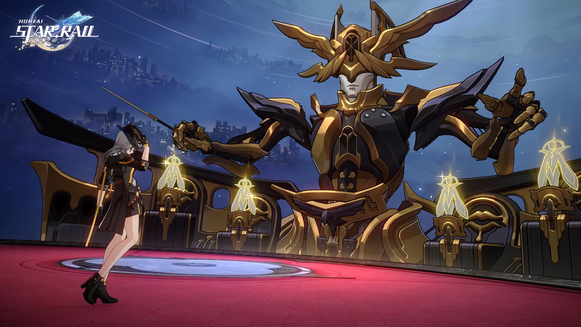 Honkai: Star Rail Stelle fighting Septimus.