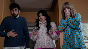 Nik Dodani, Vivian Bang, and Lisa Kudrow in The Parenting