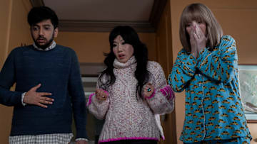 Nik Dodani, Vivian Bang, and Lisa Kudrow in The Parenting
