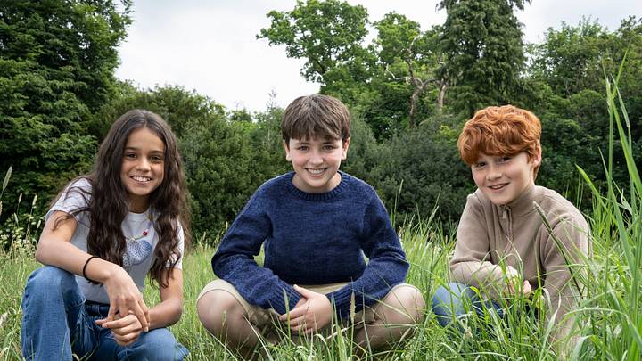 Arabella Stanton (Hermione), Dominic McLaughlin (Harry), and Alastair Stout (Ron), the core cast of HBO's new Harry Potter show.