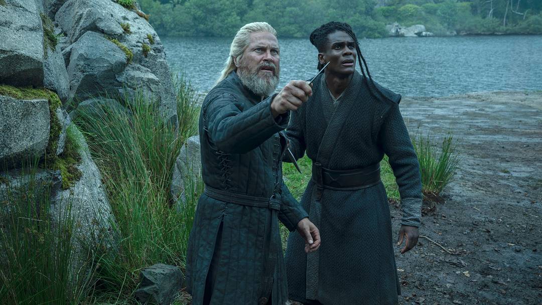 Kieran Bew (Hugh) and Clinton Liberty (Addam of Hull) in House of the Dragon season 3
