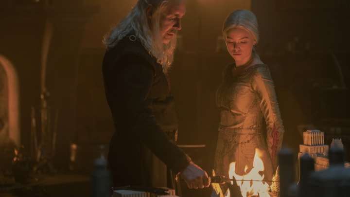 House of the Dragon season 1: Viserys (Paddy Considine) and Rhaenyra (Milly Alcock)