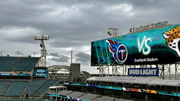 Clouds gather over the St. Johns River near EverBank Stadium on Dec. 29, 90 minutes before the Jacksonville Jaguars are scheduled to kick off against the Tennessee Titans.
