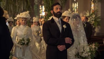 Louisa Jacobson, Morgan Spector, and Taissa Farmiga in The Gilded Age season 3 episode 4 on HBO