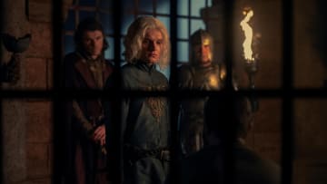 Aegon Targaryen (Tom Glynn-Carney) and Larys Strong (Matthew Needham) in House of the Dragon season 2.