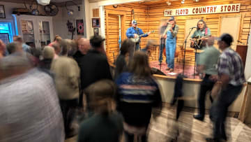 Flatfoot dancers of all ages crowd the dance floor at Floyd Country Store in Floyd, Virginia. Image courtesy Michael C. Upton
 