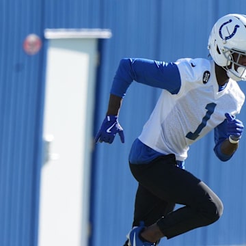 Indianapolis Colts cornerback Sauce Gardner runs through drills on Thursday, November 6, 2025.