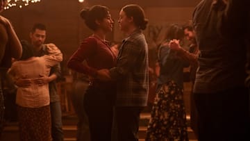 Dina (Isabela Merced) and Ellie (Bella Ramsey) in The Last of Us season 2. Photograph by Liane Hentscher/HBO.