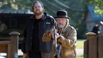 Nhut Le, Michael Rooker in Peacemaker season 2 episode 4. Photograph by Jessica Miglio/HBO Max.