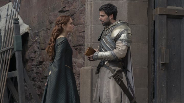 Olivia Cooke as Alicent Hightower and Fabien Frankel as Criston Cole in House of the Dragon season 2 episode 5