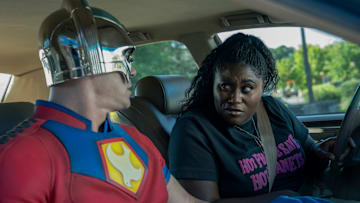 John Cena (Peacemaker) and Danielle Brooks (Leota Adebayo) in Peacemaker season 2