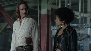 Josh Holloway and Rachel Hilson in Duster episode 6 on Max