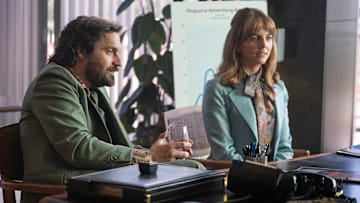 Jake Johnson, Ophelia Lovibond in Minx on HBO Max