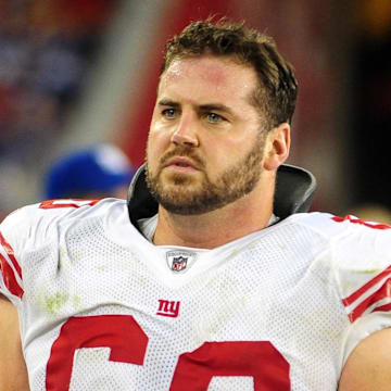 Nov. 23, 2008; Glendale, AZ, USA; New York Giants center Shaun O'Hara against the Arizona Cardinals at University of Phoenix Stadium. New York defeated Arizona 37-29.  