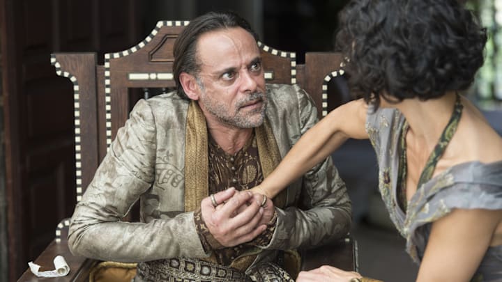 Alexander Siddig (Doran Martell) and Indira Varma (Ellaria Sand) in Game of Thrones season 6.