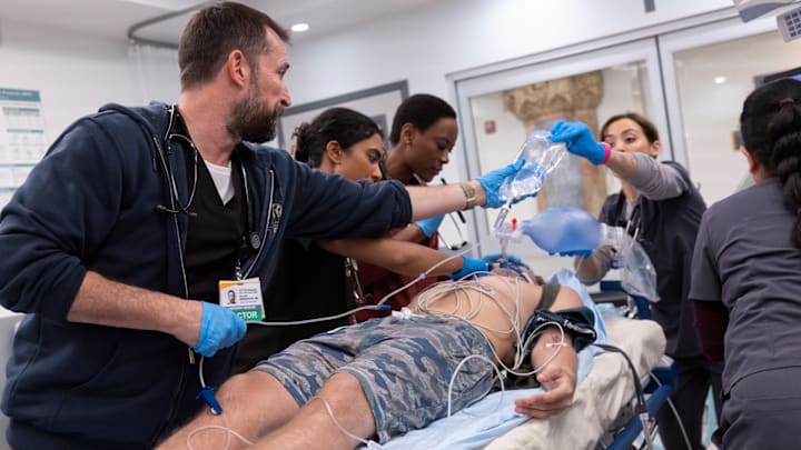 The Pitt - Robby and team work to pinpoint Nick’s condition. (Warrick Page/MAX)