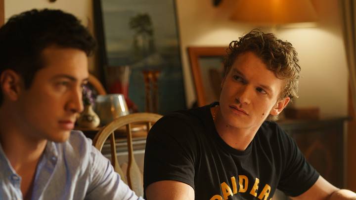 Heated Rivalry - (L to R) Hudson Williams as Shane Hollander and Connor Storrie as Ilya Rozanov in Episode 106 of Heated Rivalry