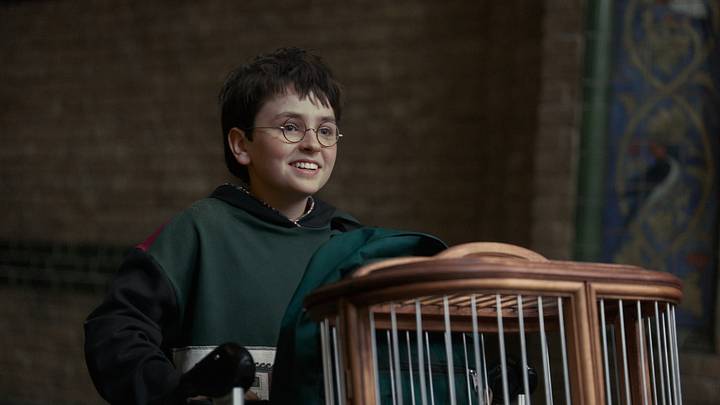Dominic McLaughlin (Harry Potter) in Harry Potter and the Philosopher's Stone. Photograph by Aidan Monaghan/HBO.