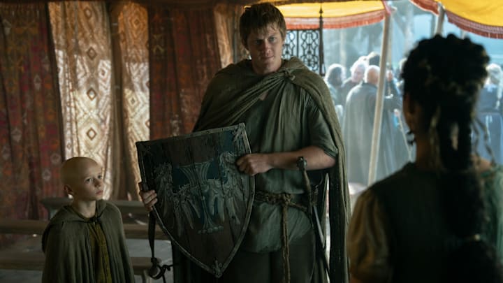 Dexter Sol Ansell (Egg) and Peter Claffey (Dunk) in A Knight of the Seven Kingdoms. Photograph by Steffan Hill/HBO.