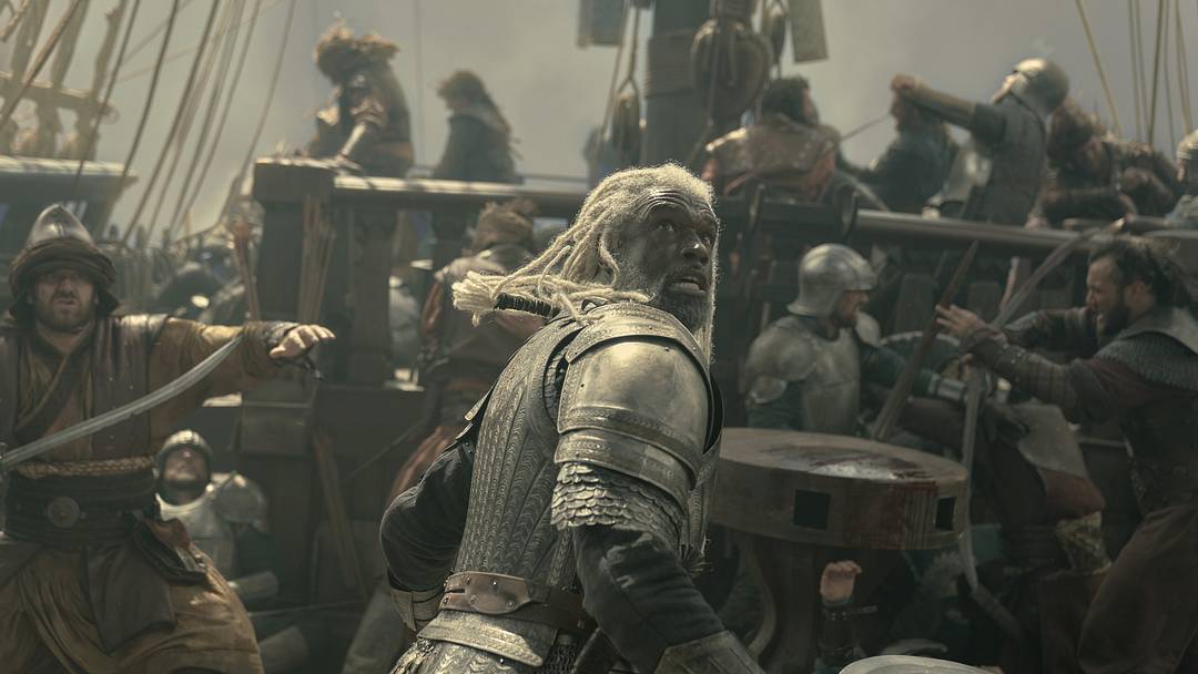 Steve Toussaint as Corlys Velaryon in House of the Dragon season 3. Photograph by Ollie Upton/HBO.
