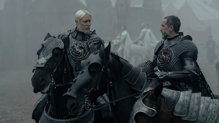 Sam Spruell (Maekar) and Bertie Carvel (Baelor) in A Knight of the Seven Kingdoms.