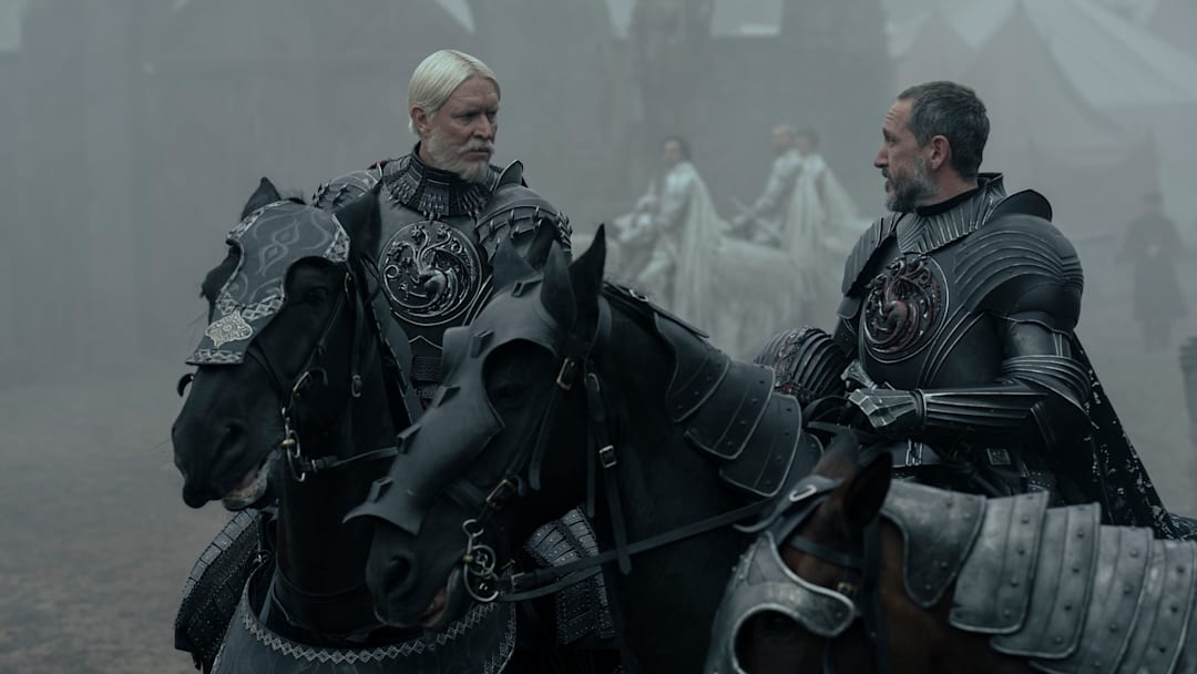 Sam Spruell (Maekar) and Bertie Carvel (Baelor) in A Knight of the Seven Kingdoms.