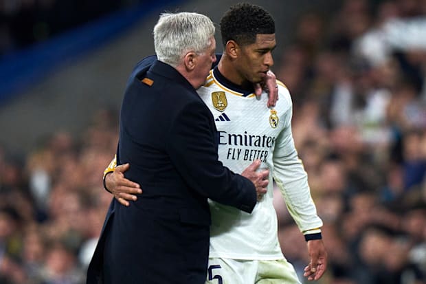 Carlo Ancelotti (left) and Jude Bellingham.