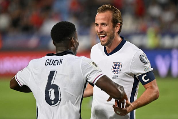 Marc Guéhi (left) and Harry Kane.