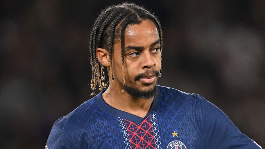 Bradley Barcola in action for PSG.