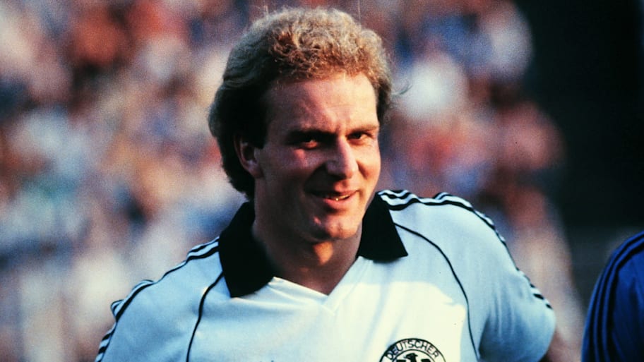 Karl-Heinz Rummenigge in action for Germany.