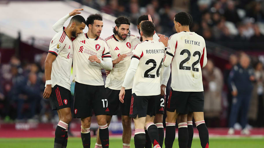 Liverpool players celebrating.