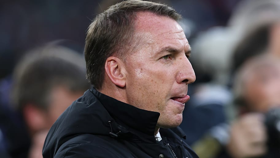 Brendan Rodgers sticking out his tongue.