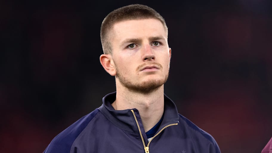 Adam Wharton representing England.