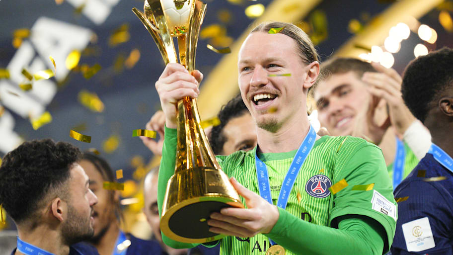 Matvey Safonov celebrating the Intercontinental Cup.