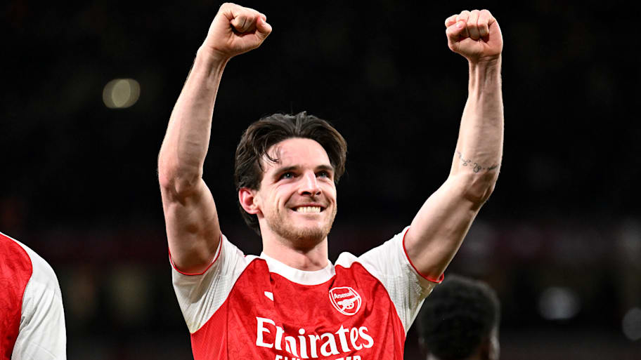 Declan Rice celebrating.