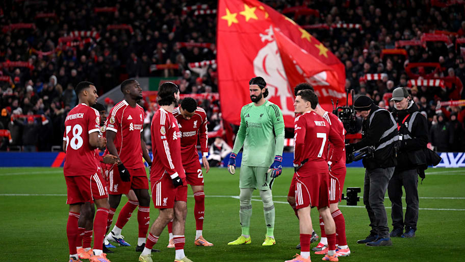 Liverpool’s players preparing for Leeds.