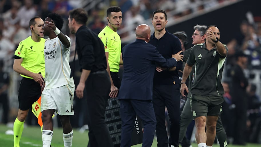 Vinicius Jr (left), Diego Simeone (center) and Xabi Alonso.