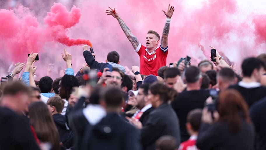 James McClean celebrating.