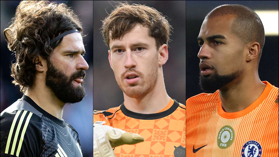 Robin Roefs (centre), Alisson (left) and Robert Sánchez.