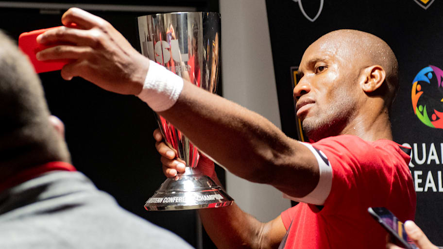 Didier Drogba taking a selfie.