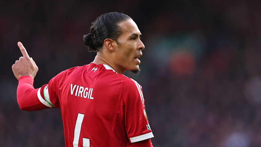 Virgil van Dijk pointing.