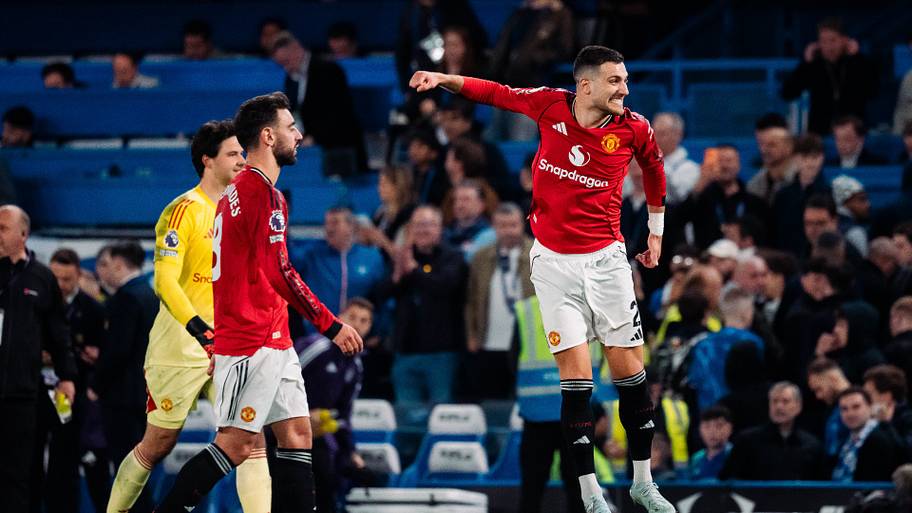 Diogo Dalot celebrating.