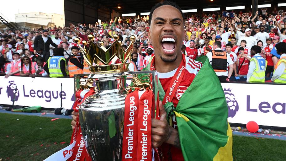 Gabriel celebrating.